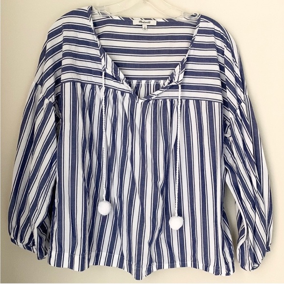 Madewell Peasant Top in Shea Stripe - Picture 4 of 6